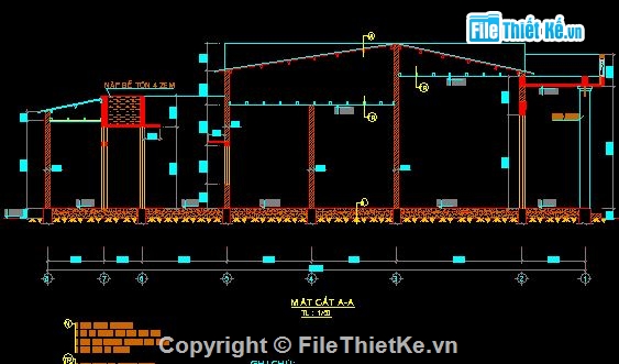 nhà cấp 4,nhà kích thước 5 x 17m,Bản vẽ nhà cấp 4 kích thước 6X16.9M,nhà phố kích thước 5 x 17m